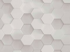 Tapet 3D Hexagoane gri