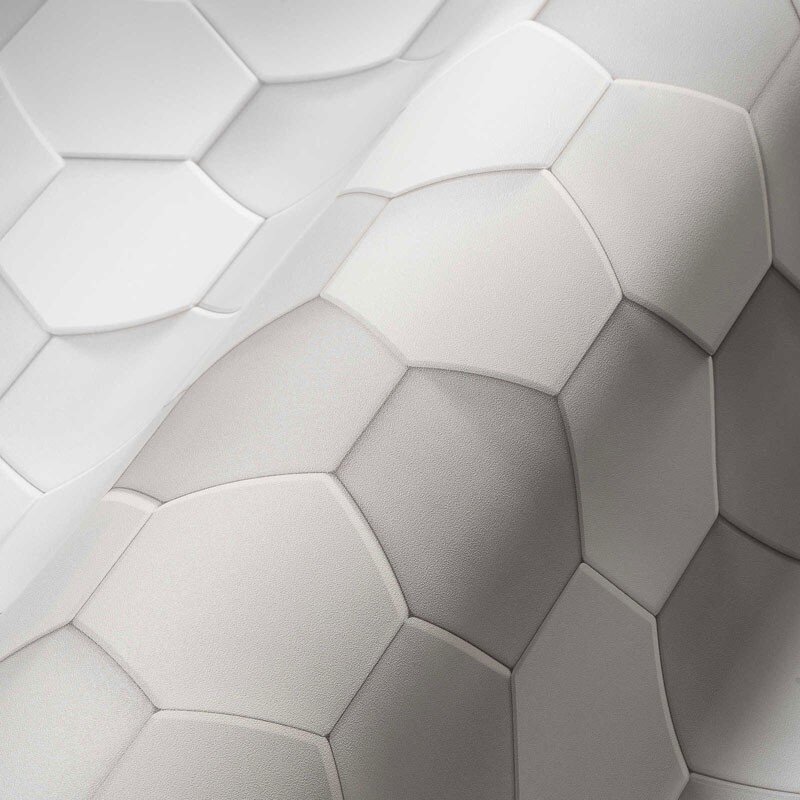 Tapet 3D Hexagoane gri