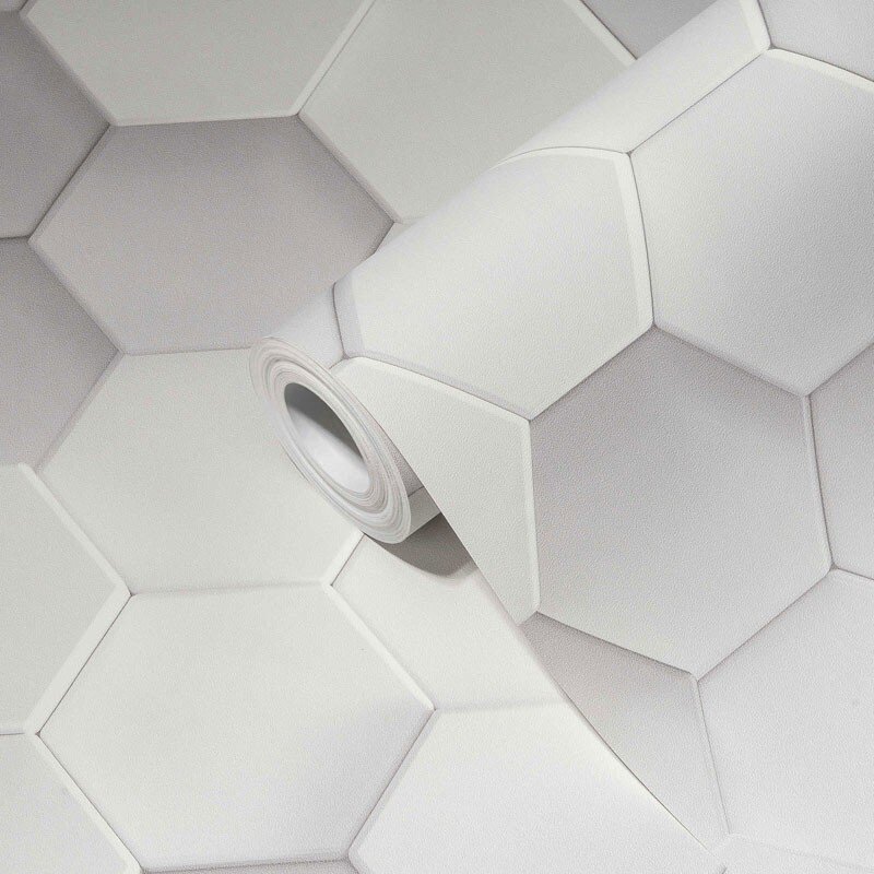 Tapet 3D Hexagoane gri