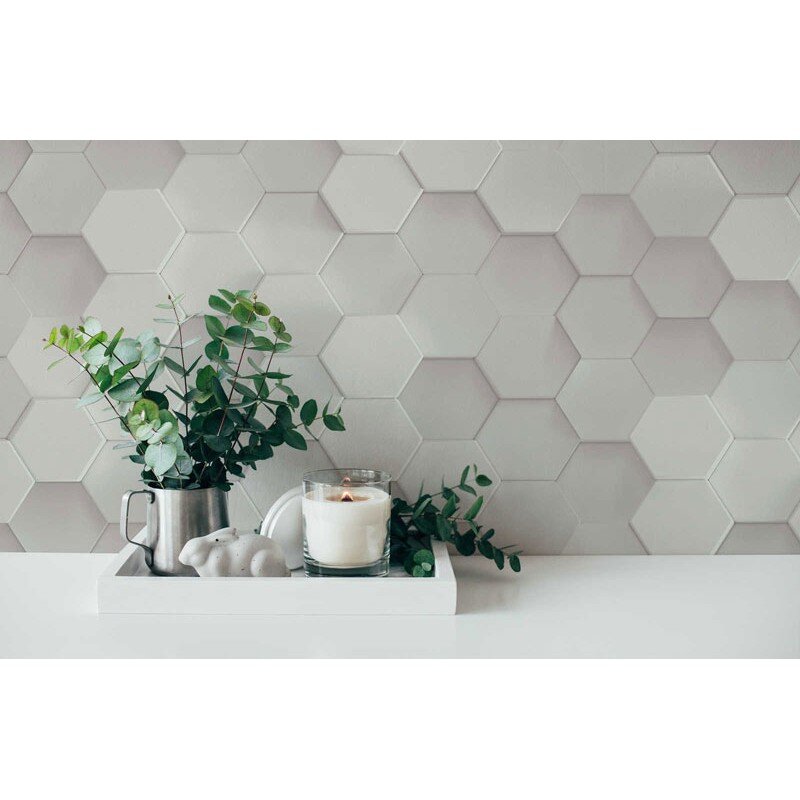 Tapet 3D Hexagoane gri